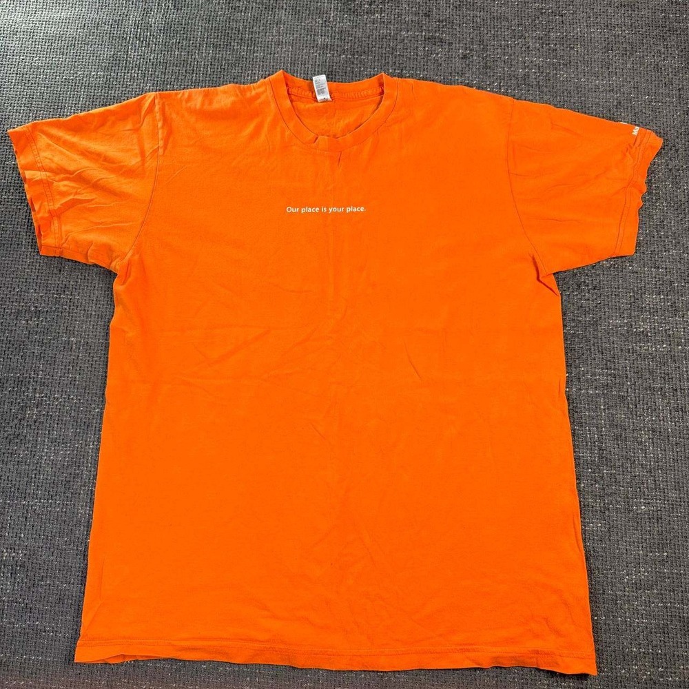 Apple Graphic Tee Mens L Orange Our Place Is Your Place USA Made